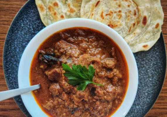2 Malabar Paratha with Lamb Curry